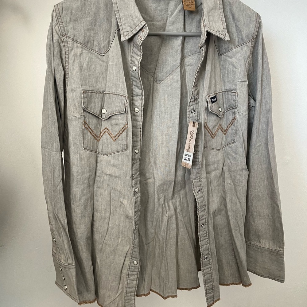 Wrangler Button-Up Denim Shirt